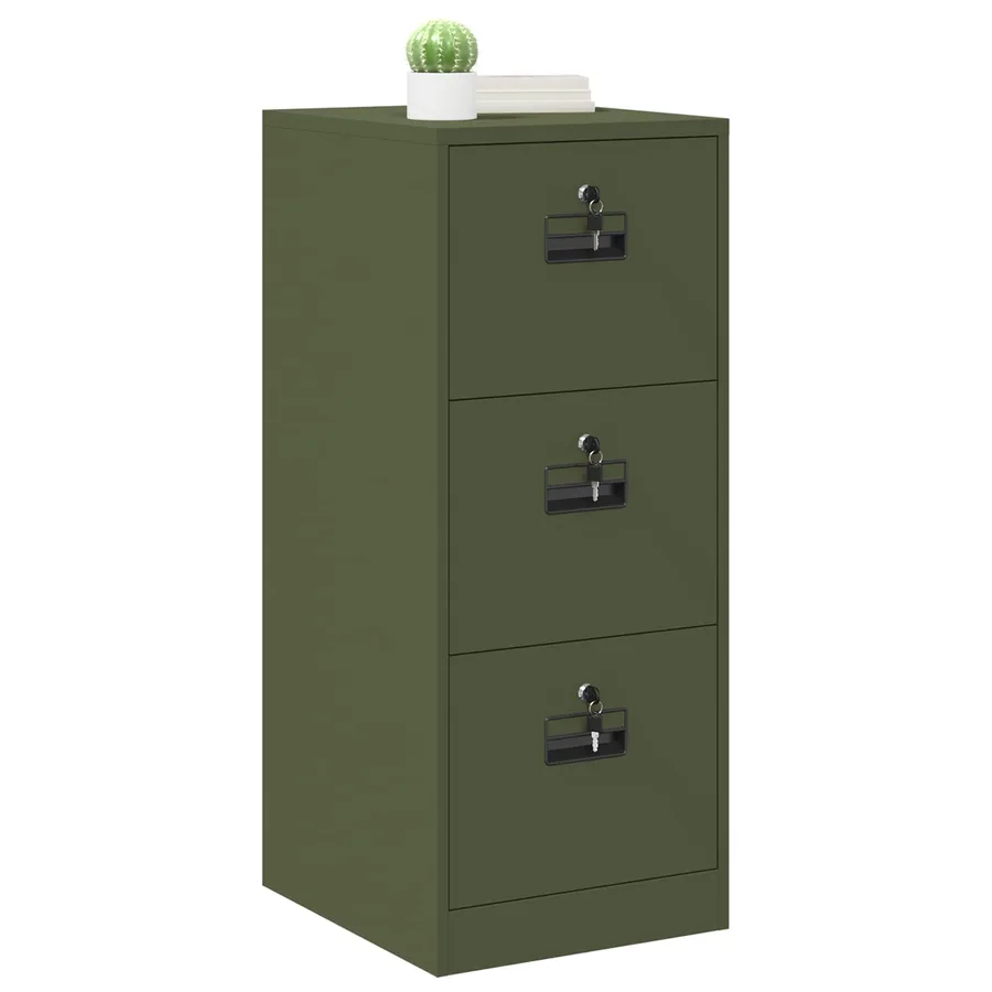 Cabinet de Dossier avec tiroir Vert olive 44 x 50 x 106.5 cm - 3