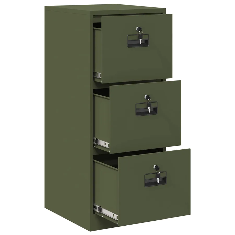 Cabinet de Dossier avec tiroir Vert olive 44 x 50 x 106.5 cm - 6