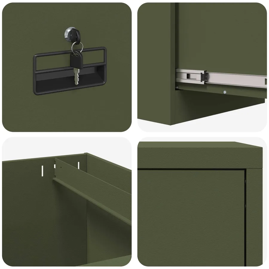 Cabinet de Dossier avec tiroir Vert olive 44 x 50 x 106.5 cm - 8