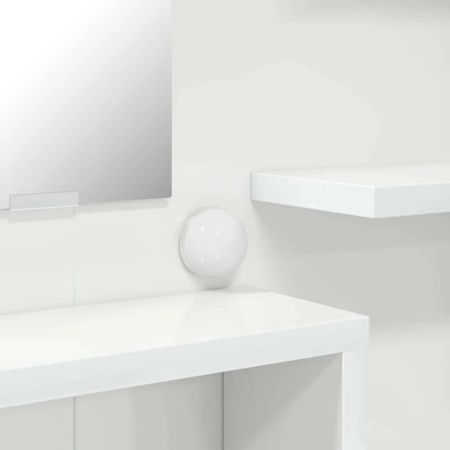 Tables de maquillage pour chambre avec tiroir Blanc brillant - 10