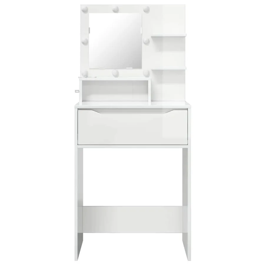 Tables de maquillage pour chambre avec tiroir Blanc brillant - 6