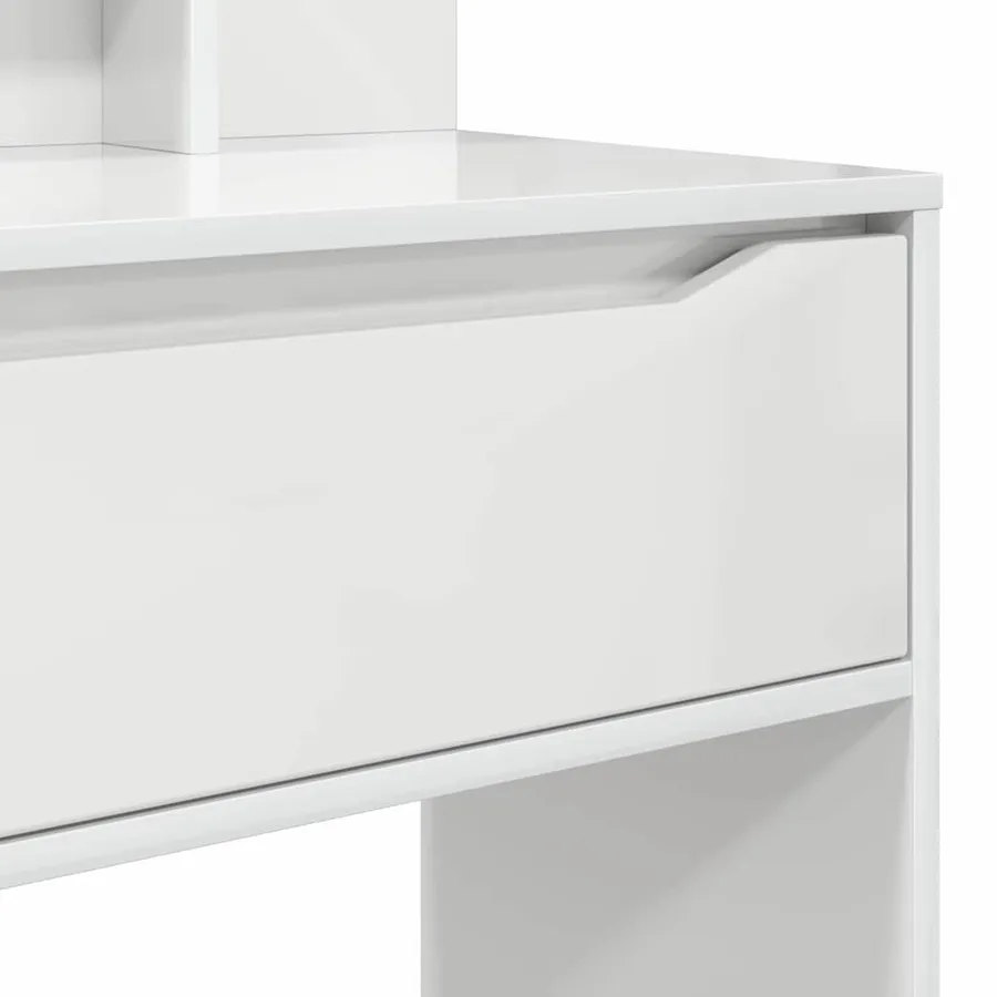 Tables de maquillage pour chambre avec tiroir Blanc brillant - 9