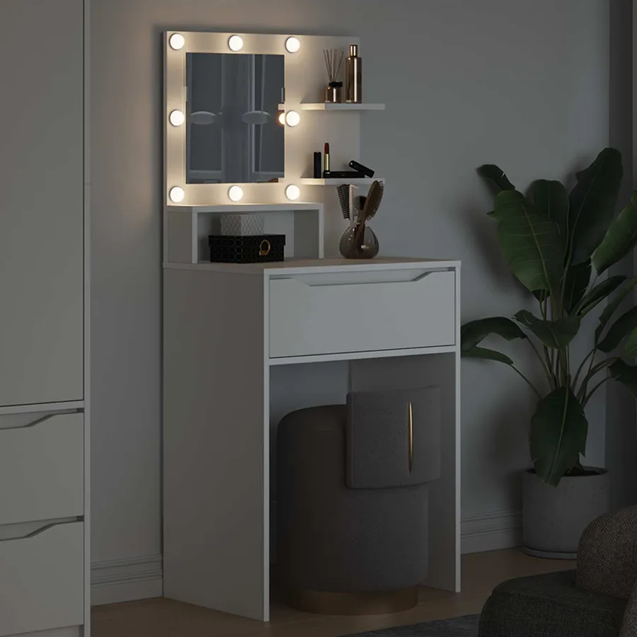 Tables de maquillage pour chambre Blanc 80 x 39,6 x 135 cm - 4