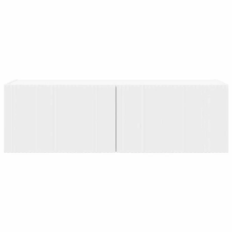 Meuble TV mural Blanc 98 x 31 x 29,5 cm Bois d'ingénierie - 6