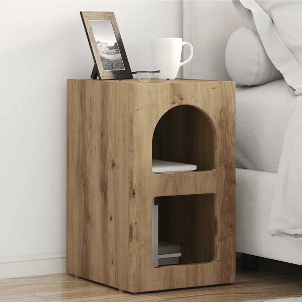 Table de chevet ELST Chêne artisanal 29,5 x 33,5 x 50 cm