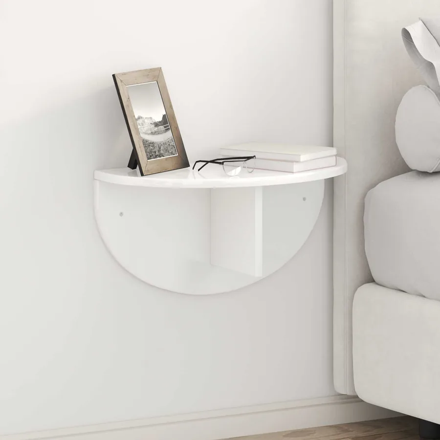 Étagère Murale Blanc brillant 48 x 24 x 24 cm Bois d'ingénierie