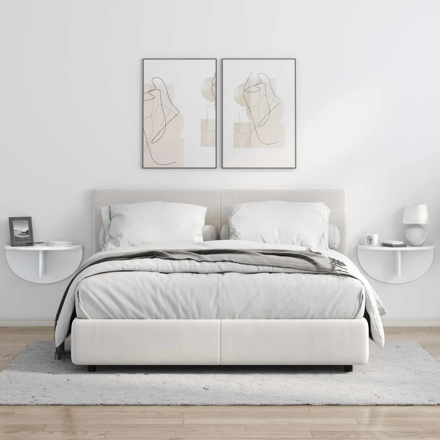 Étagère Murale Blanc brillant 48 x 24 x 24 cm Bois d'ingénierie - 4