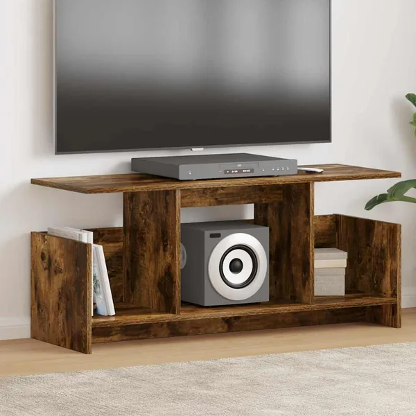 Meuble TV Chêne fumé 102 x 35 x 45 cm Bois d'ingénierie