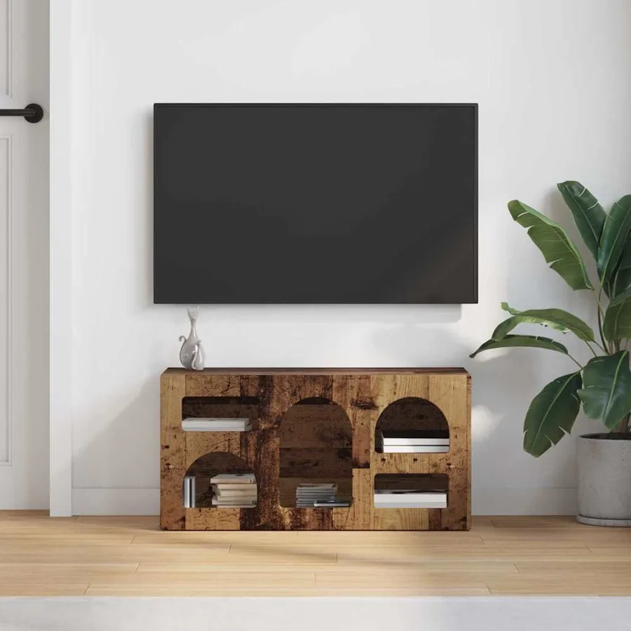 Meuble TV ELST 80 x 35 x 40 cm Bois ancien Bois d'ingénierie - 4