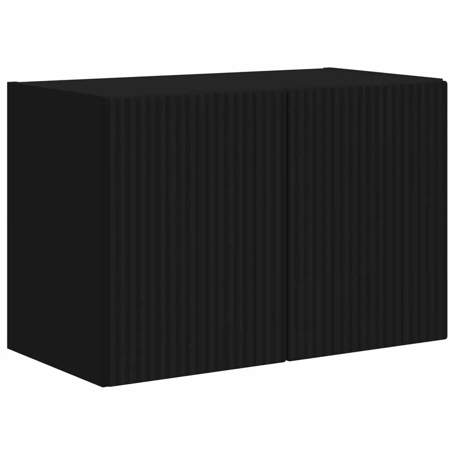 Meuble TV mural Noir 59,5 x 31 x 40 cm Bois d'ingénierie - 2