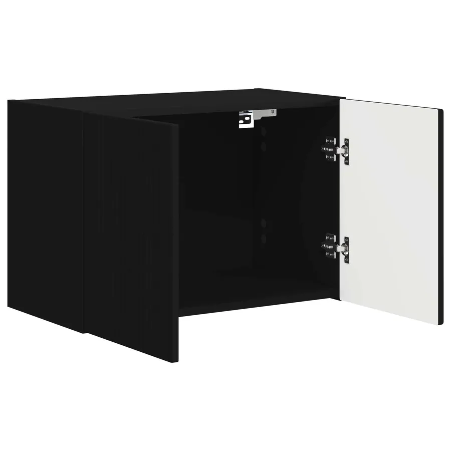 Meuble TV mural Noir 59,5 x 31 x 40 cm Bois d'ingénierie - 5