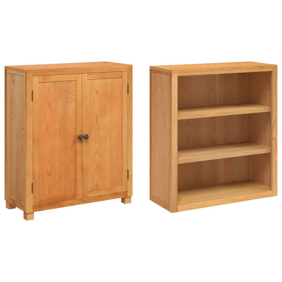 Ensemble de meubles de rangement 2 pc Naturel 80 x 35 x 185 cm - 5