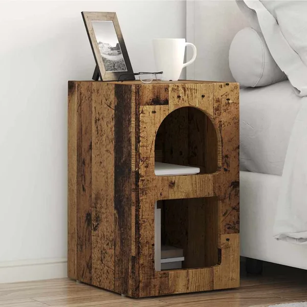 Table de chevet ELST Bois ancien 29,5 x 33,5 x 50 cm