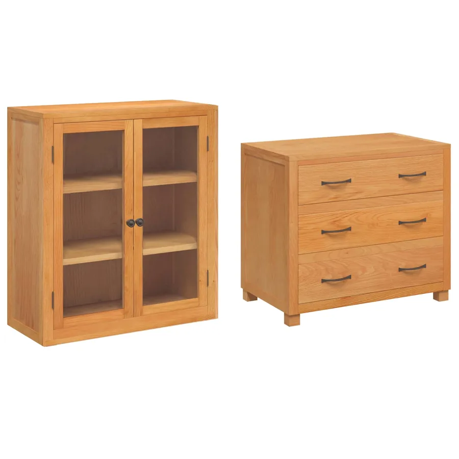 Ensemble de meubles de rangement 2 pc Marron 80 x 50 x 160 cm - 5