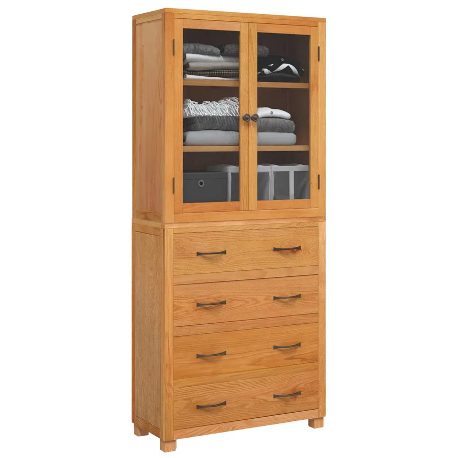 Ensemble de meubles de rangement 2 pc Naturel 80 x 35 x 185 cm - 3