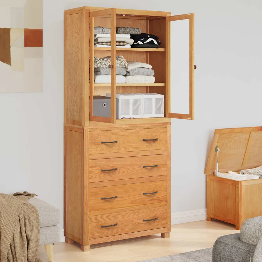 Ensemble de meubles de rangement 2 pc Naturel 80 x 35 x 185 cm - 4