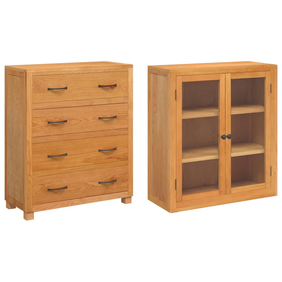 Ensemble de meubles de rangement 2 pc Naturel 80 x 35 x 185 cm - 5