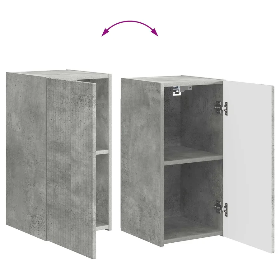 Ensemble meuble TV 5 pcs Gris béton Bois d'ingénierie - 12
