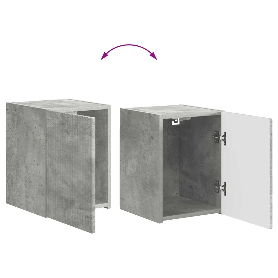 Ensemble meuble TV 5 pcs Gris béton Bois d'ingénierie - 13