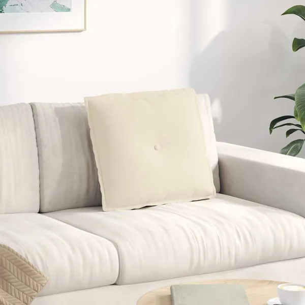 Coussin de Dos Beige 50 x 45 cm Tissu en microfibre