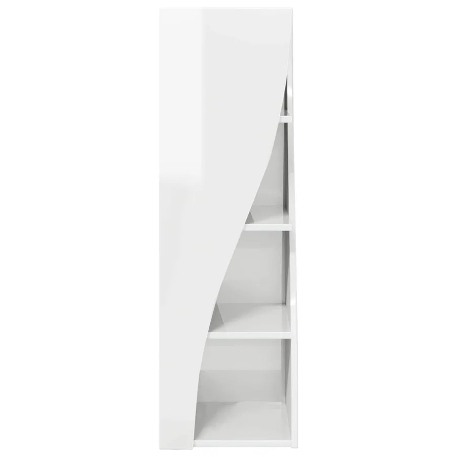 Meuble d'angle Blanc brillant 32x32x102cm Bois d'ingénierie - 5