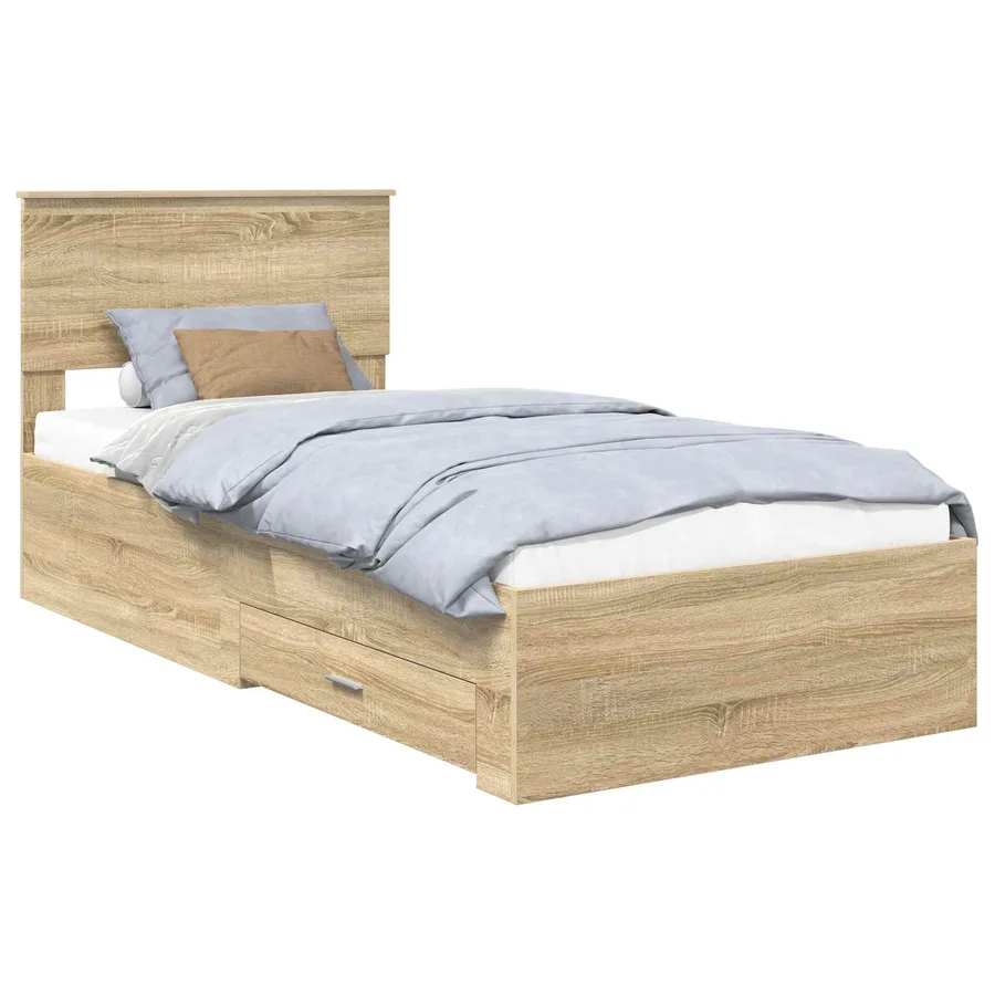 Cadre de lit Chêne Sonoma 90 x 200 cm Bois d'ingénierie - 2