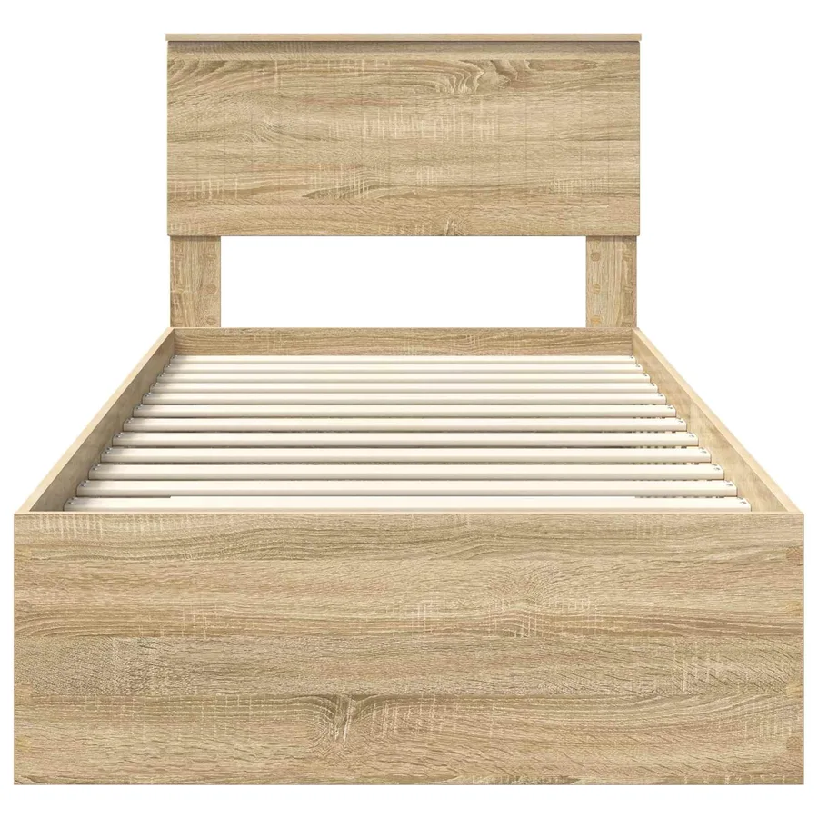 Cadre de lit Chêne Sonoma 90 x 200 cm Bois d'ingénierie - 7
