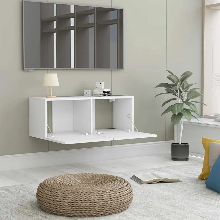 TV unit White 80x30x30 cm Engineered wood - 4