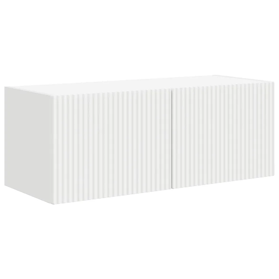Ensemble meuble TV Montage mural 4 pcs Blanc Bois d'ingénierie - 6
