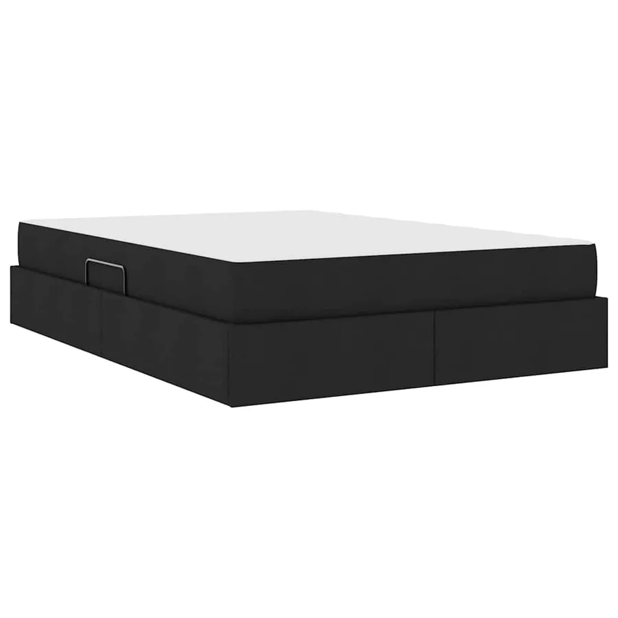 Lit avec rangement et matelas Noir 140 x 190 cm Polyester - 10