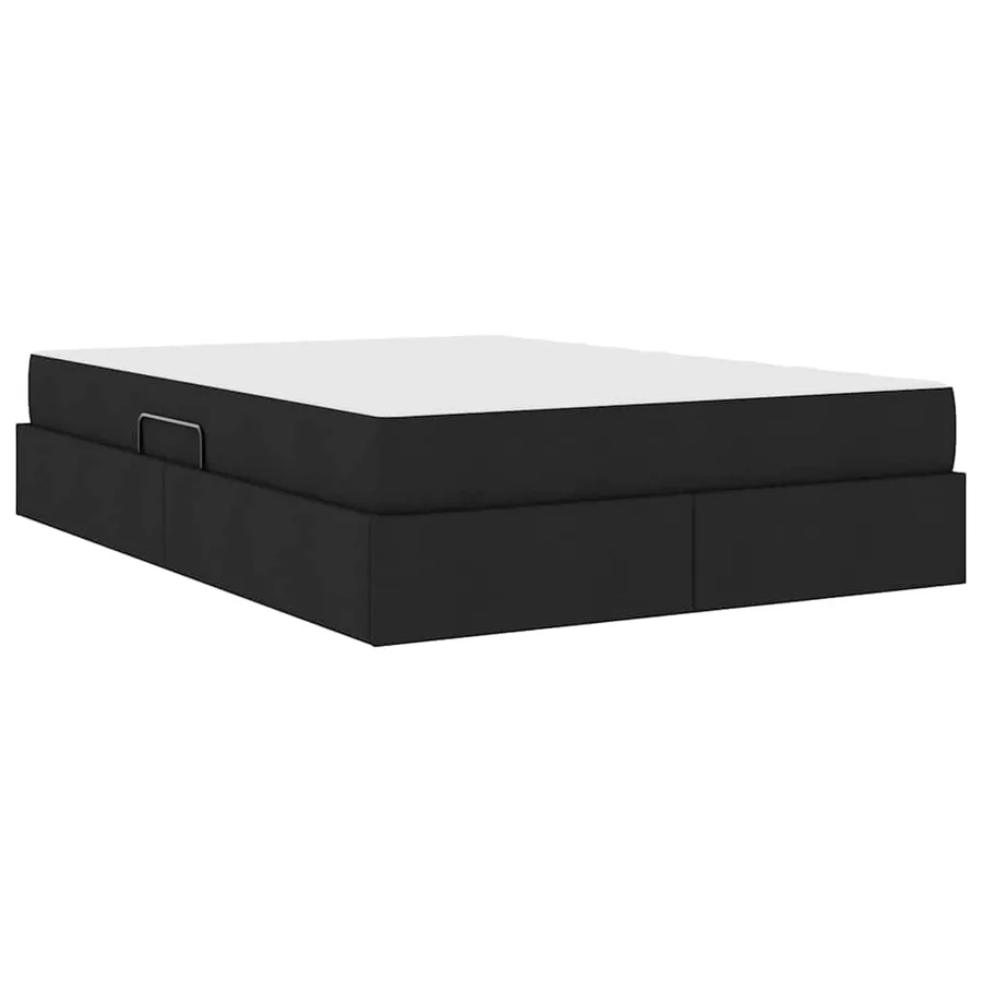 Lit avec rangement et matelas Noir 140 x 190 cm Polyester - 5