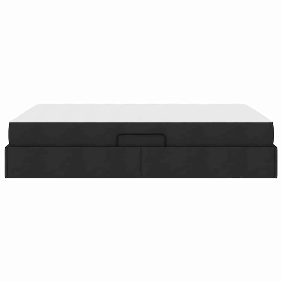 Lit avec rangement et matelas Noir 140 x 190 cm Polyester - 9