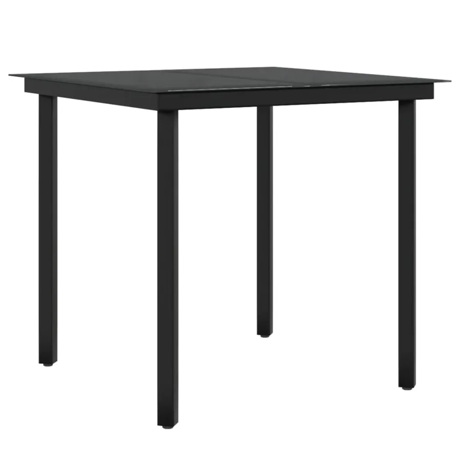 Ensemble à manger de jardin avec coussins 5 pcs Noir - 5