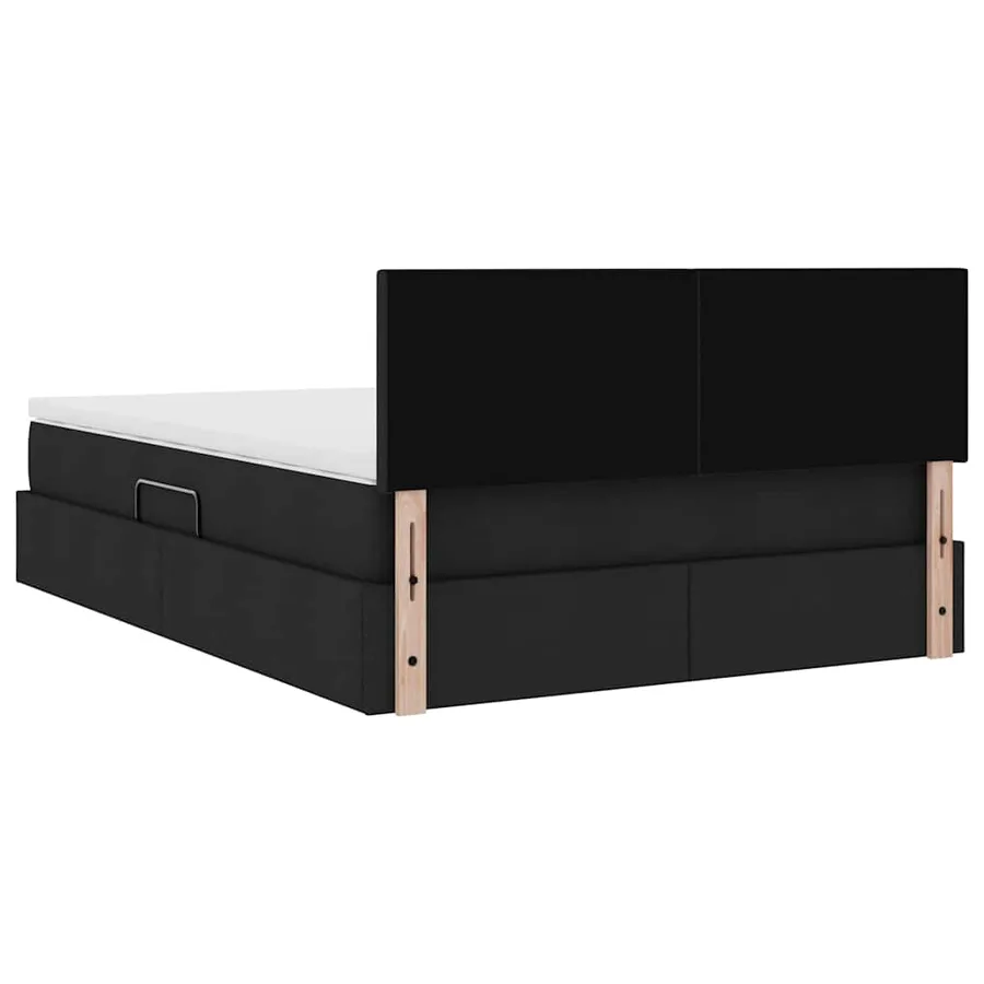 Lit avec rangement et matelas avec matelas Noir 140 x 190 cm - 11