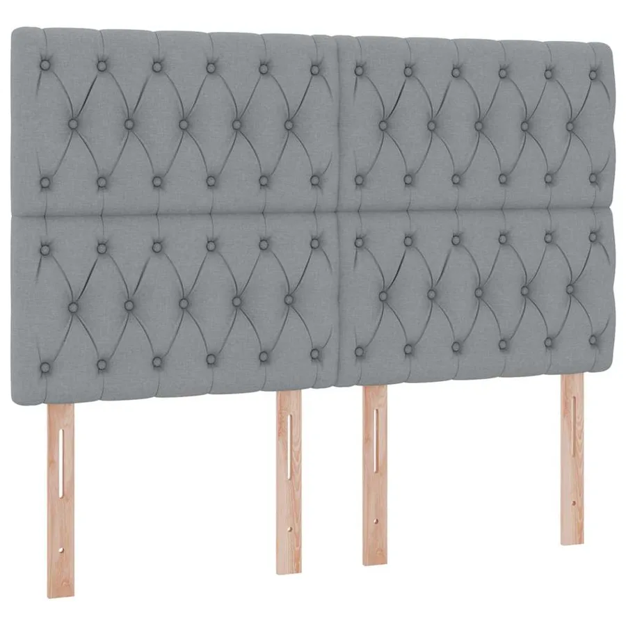 Lit avec rangement et matelas Gris clair 140 x 190 cm tissu - 9