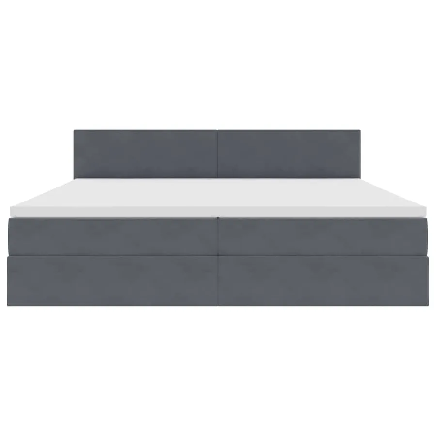 Lit de Rangement avec matelas Gris foncé 200 x 200 cm Velours - 6