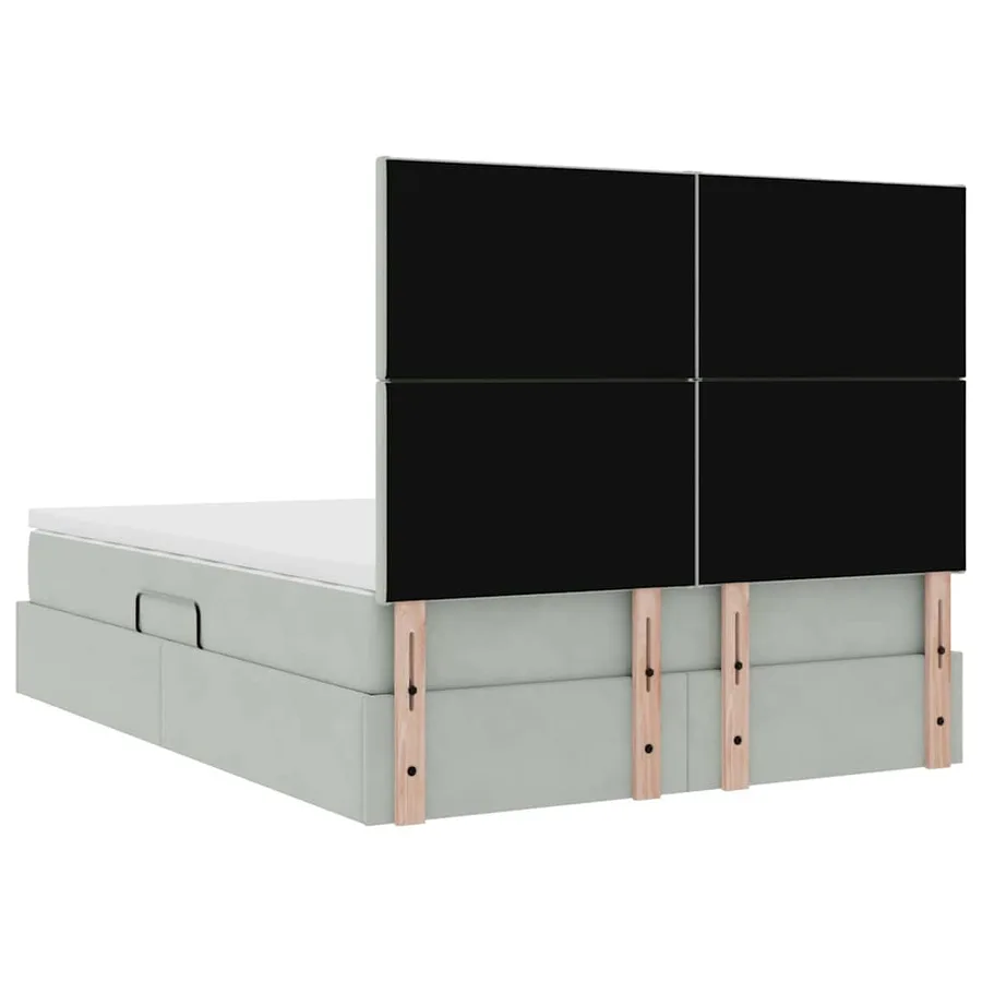 Lit de rangement LED avec matelas Gris clair 140 x 190 cm - 12