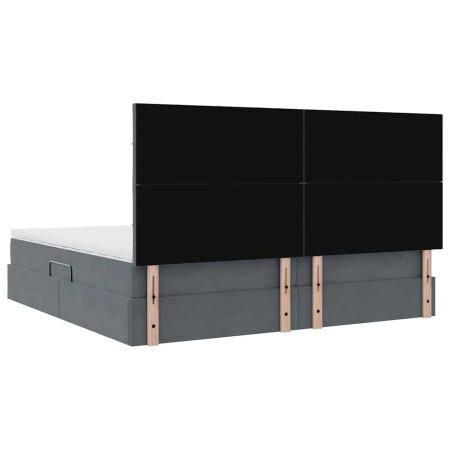 Lit de rangement LED avec matelas Gris foncé 200 x 200 cm - 12