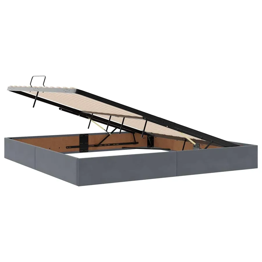 Lit de rangement LED avec matelas Gris foncé 200 x 200 cm - 7