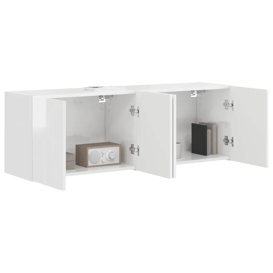 Meuble TV mural 2 pcs Blanc brillant 59,5 x 31 x 40 cm - 3