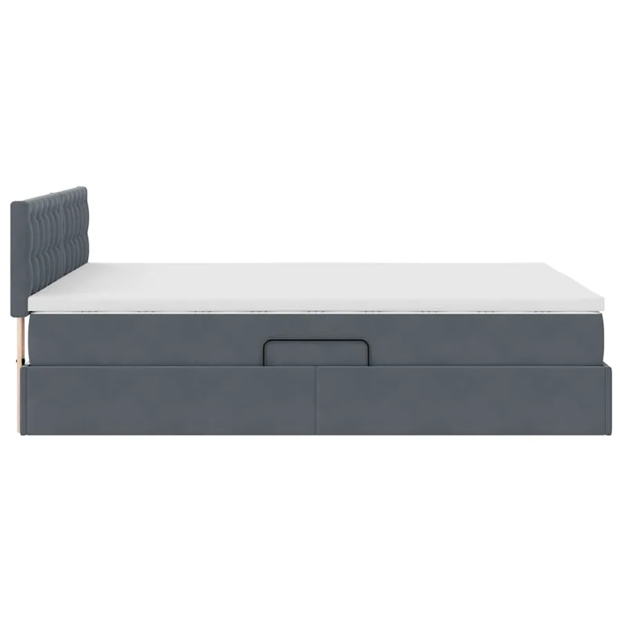 Lit de rangement LED avec matelas Gris foncé 140 x 190 cm - 11