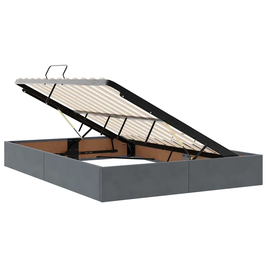 Lit de rangement LED avec matelas Gris foncé 140 x 190 cm - 7