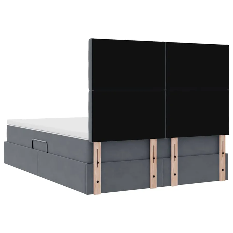 Lit de rangement LED avec matelas Gris foncé 140 x 190 cm - 12