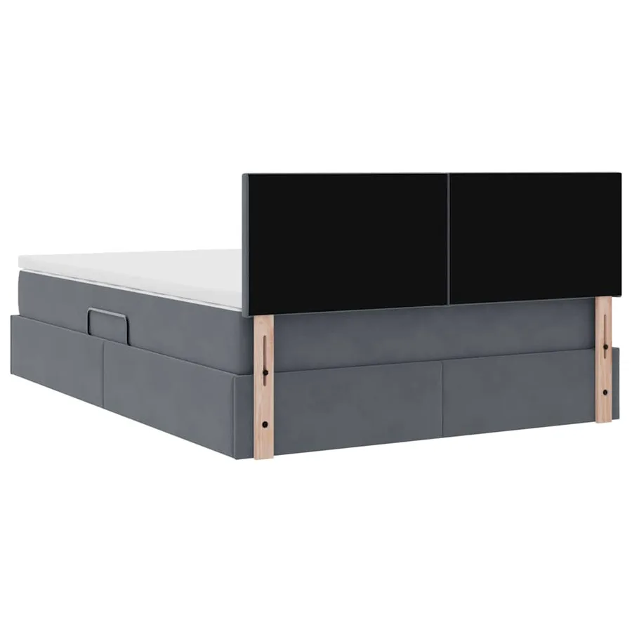 Lit de rangement LED avec matelas Gris foncé 140 x 190 cm - 12