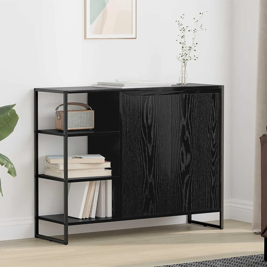 Meuble d'appoint Chêne noir 96,5 x 30 x 75 cm Bois d'ingénierie