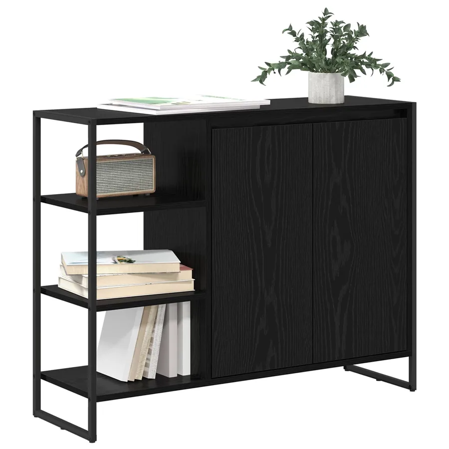 Meuble d'appoint Chêne noir 96,5 x 30 x 75 cm Bois d'ingénierie - 3