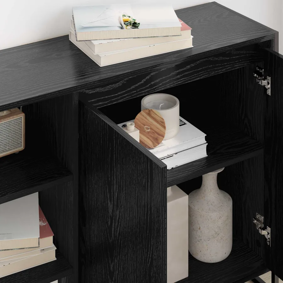 Meuble d'appoint Chêne noir 96,5 x 30 x 75 cm Bois d'ingénierie - 4