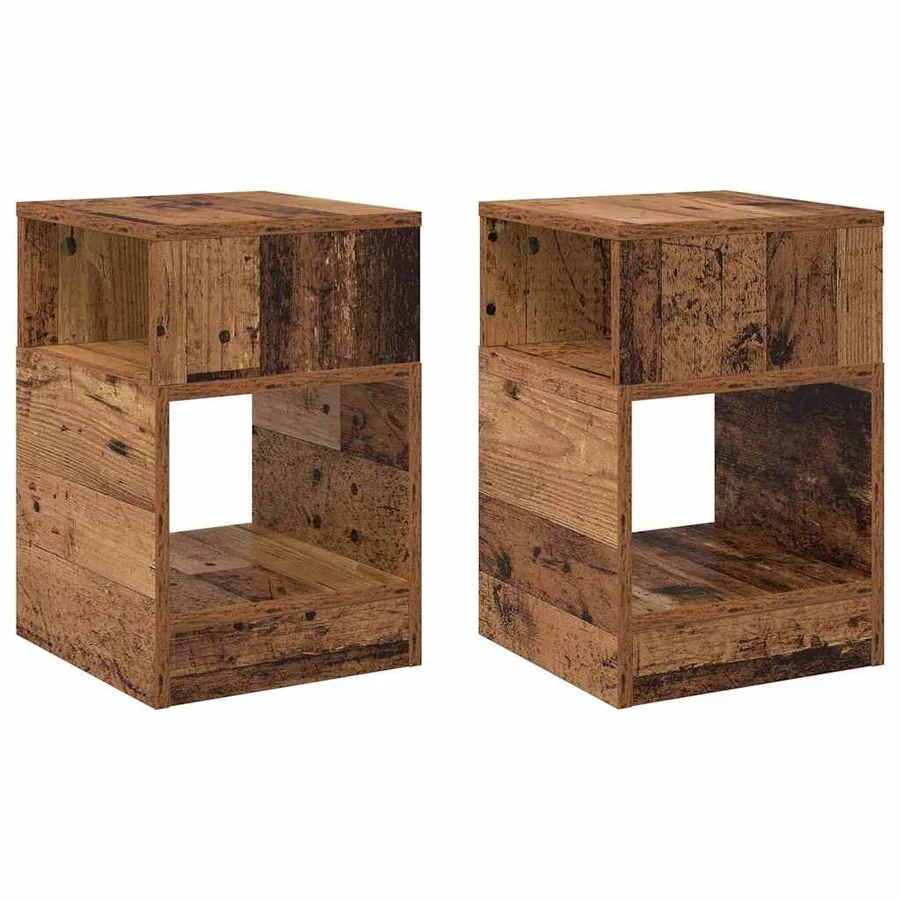 Table d'appoint 2 pcs Bois ancien 30,5 x 30 x 45 cm - 2