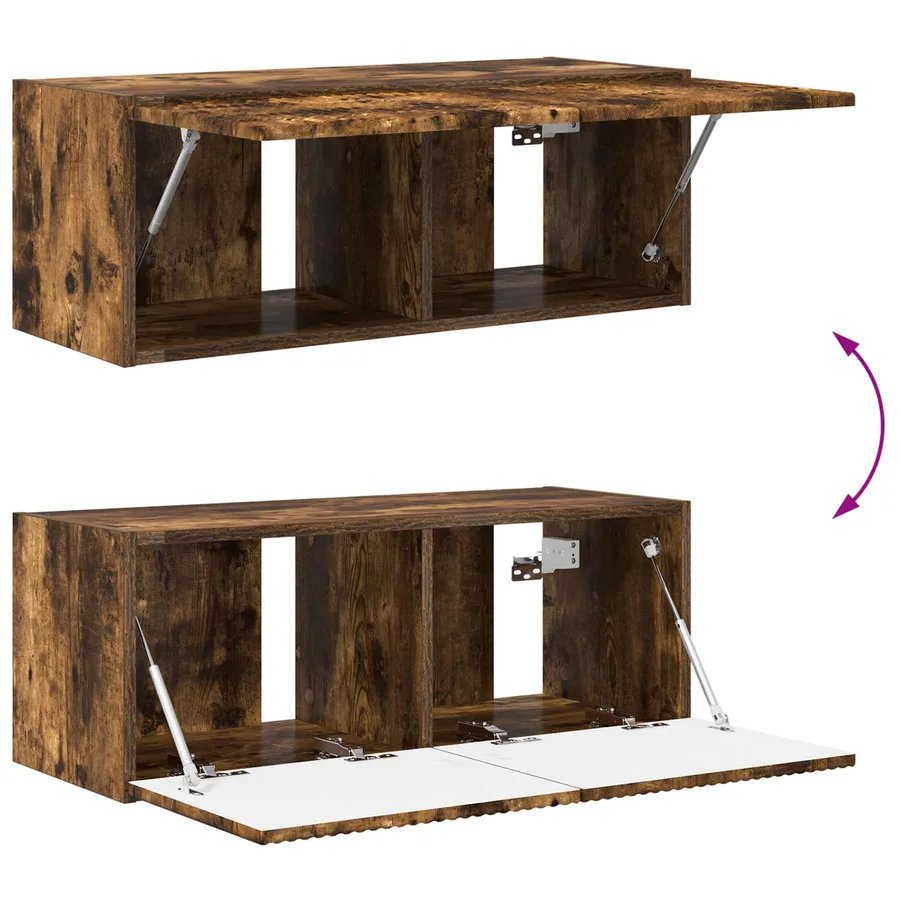 Ensemble de meuble TV mural 4 pcs Chêne fumé Bois d'ingénierie - 11