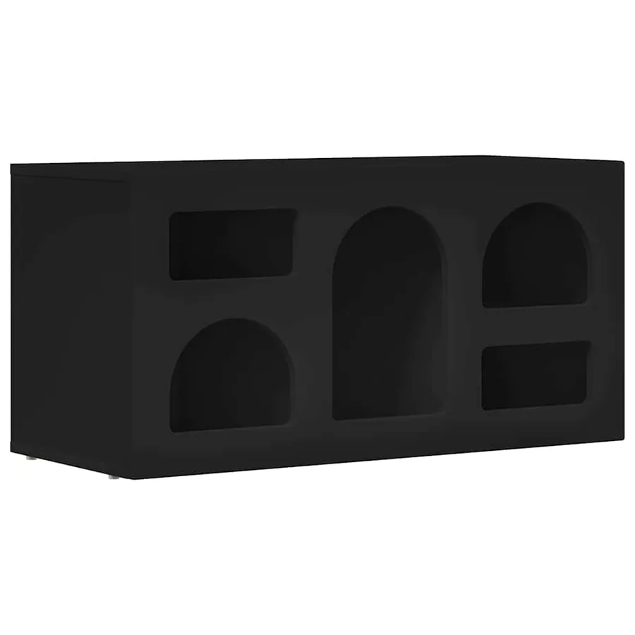 Meuble TV ELST 80 x 35 x 40 cm Noir Bois d'ingénierie - 2